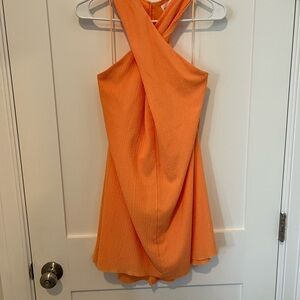 Orange Halter Neck Dress